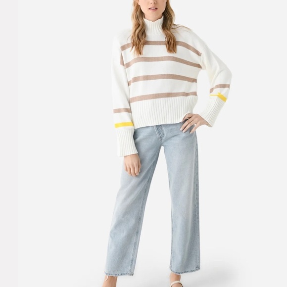 KERRI ROSENTHAL Cotton Cashmere Blend Striped Marlow Wide Stripe Sweater Small - Picture 3 of 15